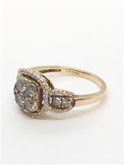 14K 4g Solid Rose Gold Le Vian Diamond Cluster Engagement Ring Levian Size 6.75